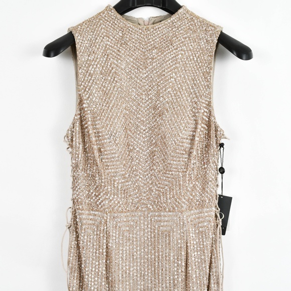 Adrianna Papell Beaded Mock-Neck Evening Gown - Picture 4 of 8